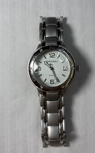 Cote D Azur weißes Zifferblatt silberfarben rundes Gehäuse 38 mm SS-Band Uhr funktioniert nicht - Bild 1 von 8