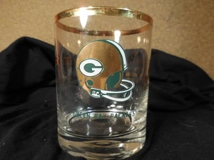 Vintage Green Bay Packers Football Glass 50th Year w Gold Helmet from Schneider - Picture 1 of 6
