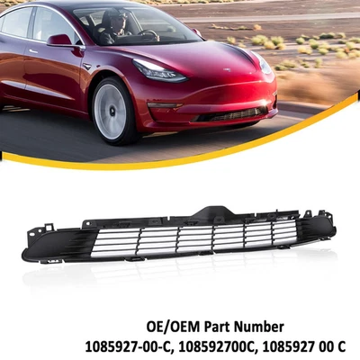 Parrilla de malla inferior para parachoques delantero para Tesla Model 3 2017-2022 1085927-00-C Foto 1 de 4
