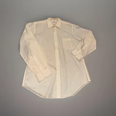 Etienne Aigner LS Dress Shirt 16.5 Neck 34/35 Sz L Pale Yellow Lightweight - Image 1 of 4