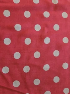Vintage 40er 50er Jahre rosa weiß Baumwolle gepunktet Kleiderstoff 3 Yards  - Bild 1 von 3