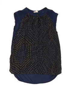 Blusa top CONVERSE para mujer de gran tamaño UK 6 XS azul marino geométrico BE06 - Imagen 1 de 3