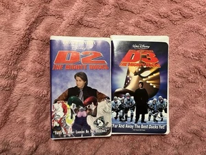 The Mighty Ducks 2 & 3 classic Disney movies VHS Emilio Estevez family - Picture 1 of 3