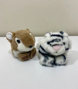 Vintage Puffkins Plüsch Hirsch & weißer Tiger 5 Zoll Swibco 1990er Stofftier Spielzeug - Bild 1 von 7