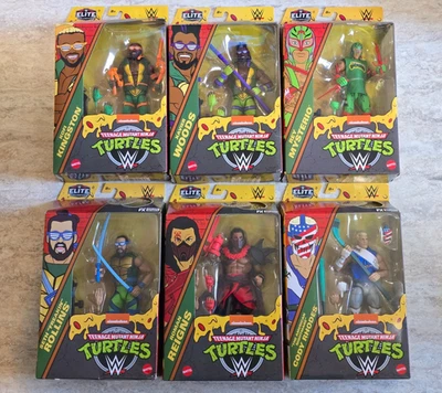 WWE TMNT Elite Mattel 6 Wrestling Figure Lot Roman Cody Seth Rey Kofi Woods NIB - Image 1 of 4