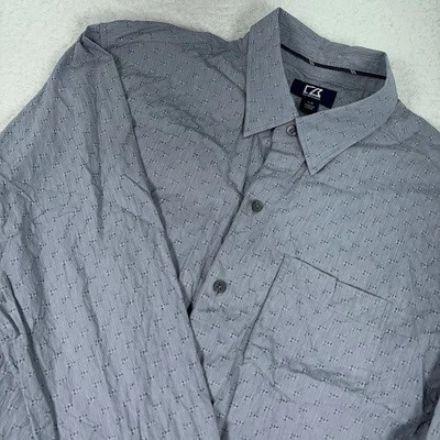 Cutter & Buck  Button Up Shirt Mens L Gray Long Sleeve Micro Dot Pattern Casual - Image 1 of 4