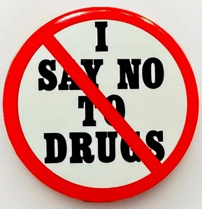 1980s Vintage Button Pin Backs Anti-Drug Pop Culture USA Great Condition! - Picture 1 of 5