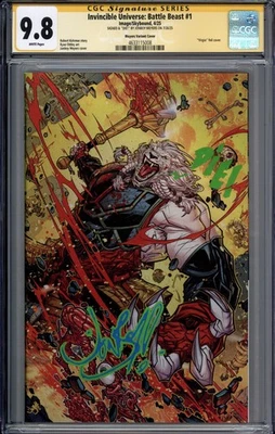 Invincible Universe: Battle Beast #1 (CGC 9.8) Sign + Remark "Die" Jonboy Meyers - Image 1 of 2
