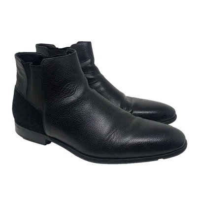 Calvin Klein Larry Cuero Caído Becerro Gamuza Botines Hombres 11 Negro Clásico Foto 1 de 4
