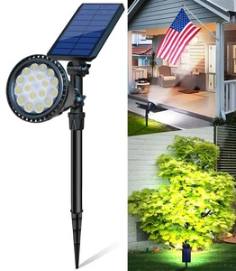 Solar Spot Lights Outdoor, Bright Solar Landscape Spotlights Waterproof 18LED... - Picture 1 of 9