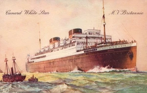 Cunard White Star M.V. Britannic Schiff Postkarte - Bild 1 von 2