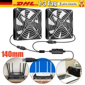 Podwójny wentylator PC Wentylator 140 mm Cichy wentylator obudowy PC Wentylator USB 5V 2w1 - Zdjęcie 1 z 17