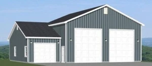 50x40 2-RV Garage -- 1,917 sq ft -- PDF Floor Plan -- Model 2A - Picture 1 of 4
