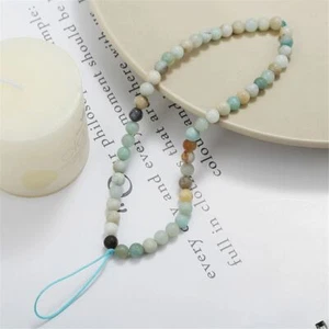Trendy Stone Lanyard Natural Stone Phone Lanyard Stone Beaded Phone Chain - Photo 1/12