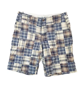 J. Crew Bermuda shorts men's 34x11 blue patchwork plaid preppy cotton - Picture 1 of 13