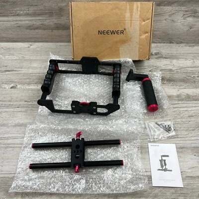 Kit de jaula de video para cámara para hacer películas Neewer mango superior agarre zapata montaje B-4 Foto 1 de 4