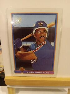 1991 Bowman Topps Vintage NM Baseball Card #180 Juan Gonzalez MVP