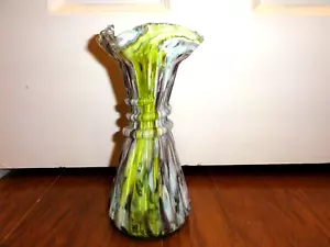 Legras Vase französisch gespritzt viktorianisch gefasst Kunstglas gekräuselt 7,5" hoch - Bild 1 von 12