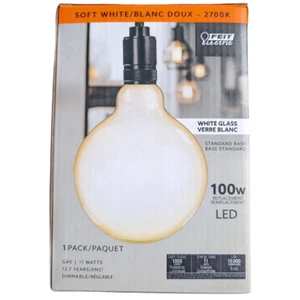 Feit LED Bulb Edison Style G40 Dimmable  w/ Spiral Filament Soft White NEW - Picture 1 of 6