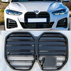 Parrilla delantera negra brillante doble línea para BMW G26 i4 2022-2024 - Imagen 1 de 2