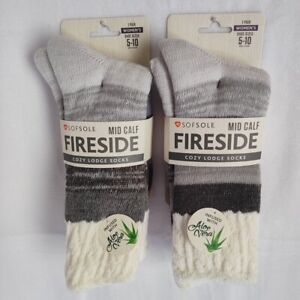 Sofsole Women's Mid Calf Socks Fireside Cozy Lodge New - 2 Pair