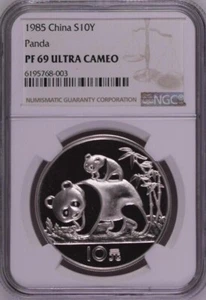NGC PF69 China 1985 Panda Silver Coin 27g 10 Yuan - Picture 1 of 2