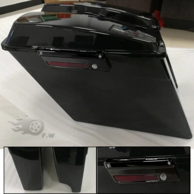 Black 4" 1/2 Left Side No Cutout Extended Saddlebags Fits For Harley 1993-2013 - Image 1 of 4