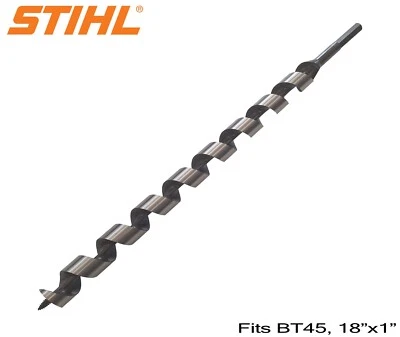 Broca perforadora de madera Original OEM Stihl 18" x 1" #4314 682 5004, se adapta a BT45 Foto 1 de 4
