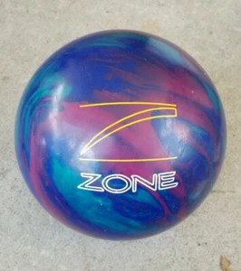 Vtg 10 lb 2.1 oz Brunswick Z Zone Purple Green Blue Swirl Bowling Ball RH - Picture 1 of 5