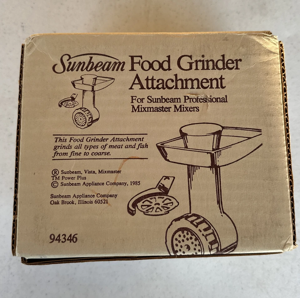 Sunbeam Food Grinder Attachment for Professional Mixmaster Mixer 94346