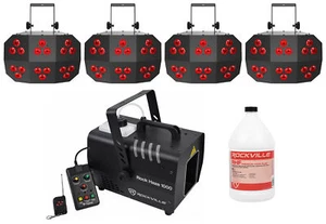 (4) Chauvet DJ Wash FX 2 DMX RGB+UV Eye Candy Effect Wash Lights+Haze Machine - Picture 1 of 11