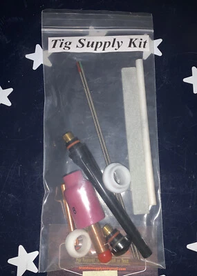 11件装TIG焊接火炬气体透镜氧化铝杯-套件带钨 — 第 1/4 张图片