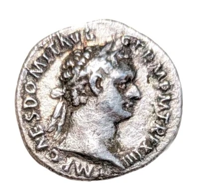 Ancient Roman Coin: Emperor Domitian Silver Denarius - Image 1 of 2