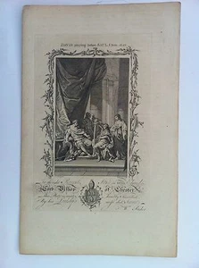 DAVID playing SAUL Gravure originale THE CHRISTIAN'S FAMILY BIBLE 1763 - Picture 1 of 3