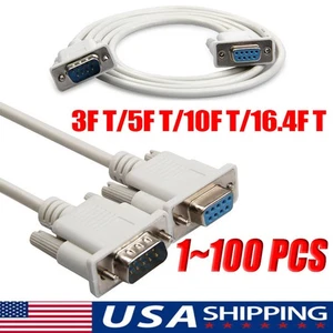 DB9 RS232 Male to Female Serial Port Extension Cable Cord3ft/5ft/10ft/16.4ft Lot - Picture 1 of 7