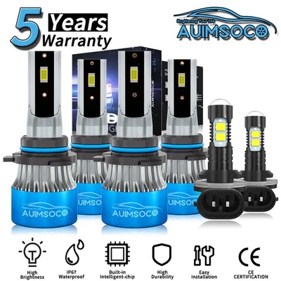 For Cadillac Eldorado 1992-2002  Sedan 4-Door LED Headlight Kit Bulbs Cool White - Image 1 of 4