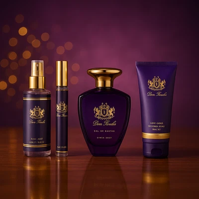 FINE PERFUMERY Pflege-Geschenkbox Rose Musk 4-tlg. Damen Geschenkset Inspiriert von F* Fabulous