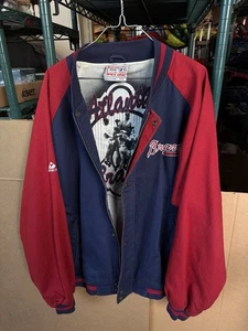Chaqueta de bombardero universitaria vintage Atlanta Braves Apex One MLB para hombre mediana - Imagen 1 de 19