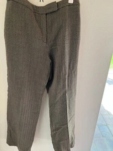 DAVID N-SIZE 12 BROWN 100% LAMB WOOL CHEVRON DESIGN PANTS FOR WOMAN - Picture 1 of 2