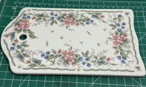 Andrea by Sadek Porcelain Cheese and Cracker Board Vtg Floral Fine China Japan - Picture 1 of 7