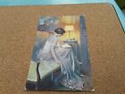 Paris Erotic Risque Postcard Sexy Lady Reading Love Novel By Fireplace & Lamp