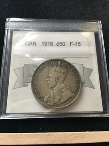 1916  Coin Mart Graded Canadian ¢50 Cent, **F-15**  - Picture 1 of 5