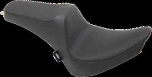 DS Black Vinyl Smooth Predator III 2 Up Seat for Harley Softail Deluxe 05-17 - Picture 1 of 5