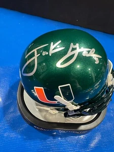 FRANK GORE AUTO SIGNED GREEN MIAMI HURRICANES MINI HELMET - ENVOY COLLECTIBLES - Picture 1 of 9