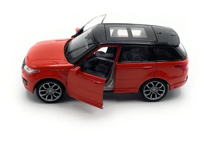 Model Car Range Rover Sport SUV 1:34-39 Orange Miniature Vehicle - Image 1 of 3