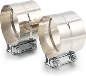 4 In Exhaust Clamp,2 Pcs Lap Joint Band Exhaust Clamp SS304 Muffler Repair Hoses - Picture 1 of 7