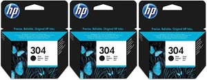 3x Original HP 304 BK TINTE PATRONE 5020 5030 5032 5034 5052 5055 - Bild 1 von 5