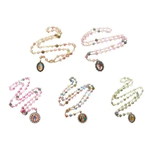 Rose Heart Beaded Rosary Prayer Necklace for Special Event and Personally Styles - Picture 1 of 13