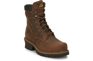 Chippewa Logger Boots 8" Hador Heavy Duty  Steel Toe Medium, Tough Bark, 9 12 13 - Picture 1 of 3