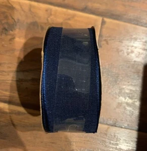Teagan Navy Sheer Ribbon 1 1/2" x 25 yards - Picture 1 of 3